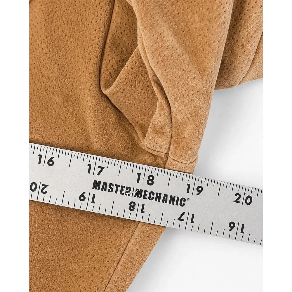 Womens Medium Genuine Leather Suede Jacket Y2K Shearling Penny Lane Funnel Neck
